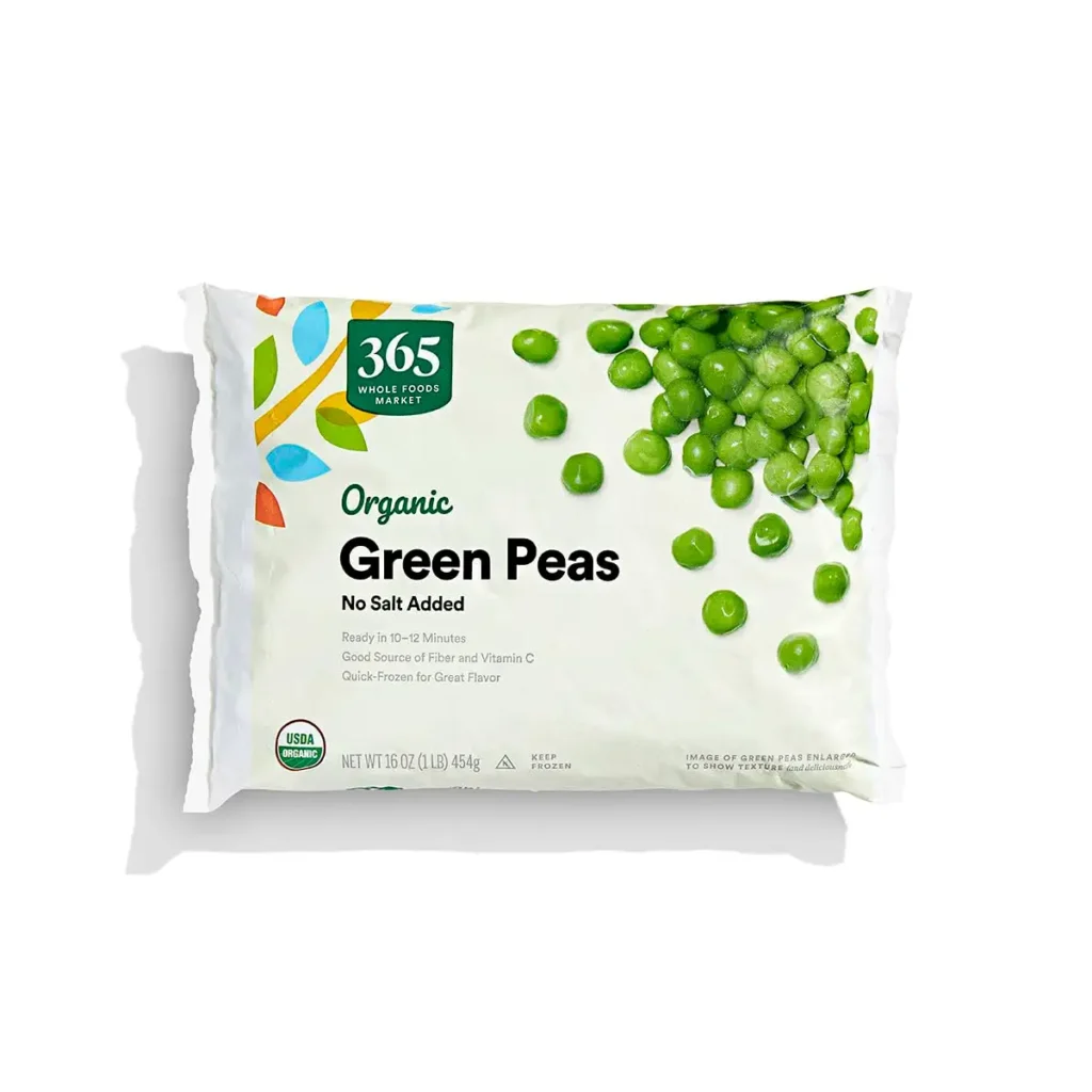 Organic Green Peas No Salt Added, 16 Ounce, (Frozen)
